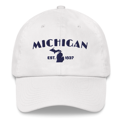 'Michigan EST 1837' Dad Hat (Theatrical Art Deco Font)