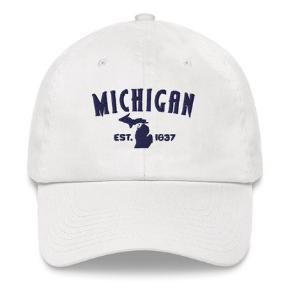 'Michigan EST 1837' Dad Hat (Vicious Mustelid Font)