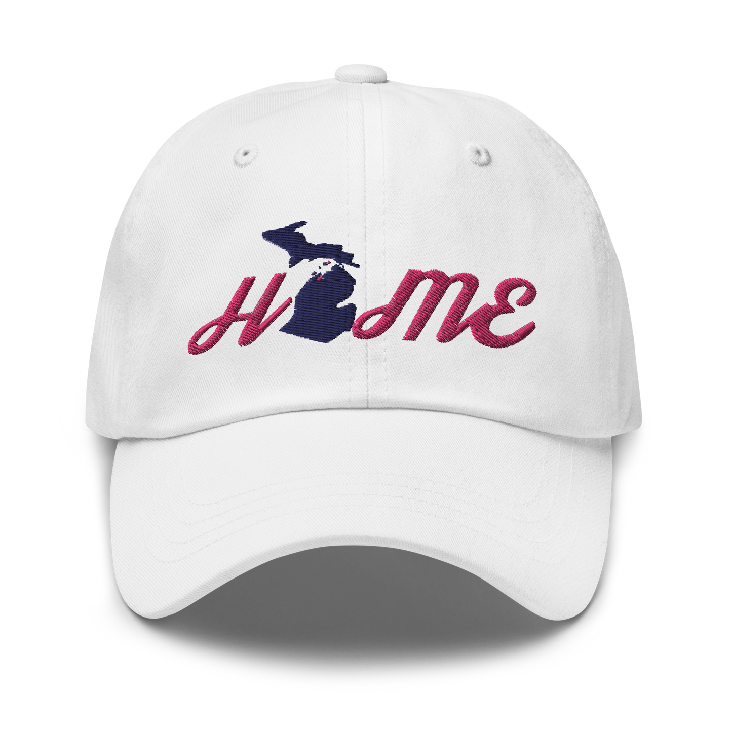 Michigan 'Home' Dad Hat (Script Font) | Pink Embroidery