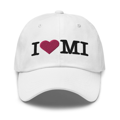 Michigan 'I ❤️ MI' Dad Hat (Typewriter Font)