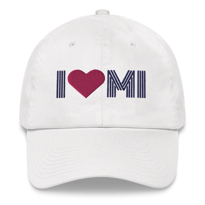 Michigan 'I ❤️ MI' Dad Hat (Metalpress Font)