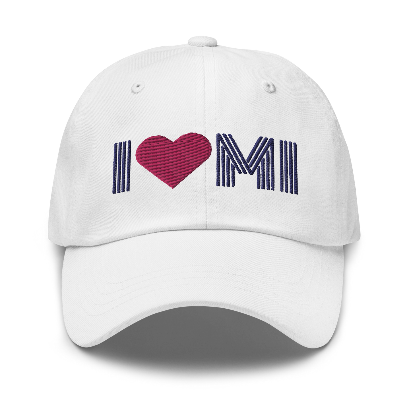 Michigan 'I ❤️ MI' Dad Hat (Metalpress Font)