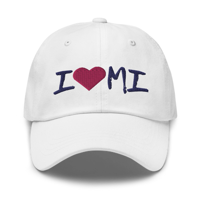 Michigan 'I ❤️ MI' Dad Hat (Brush Font)