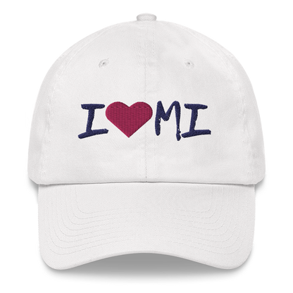 Michigan 'I ❤️ MI' Dad Hat (Brush Font)