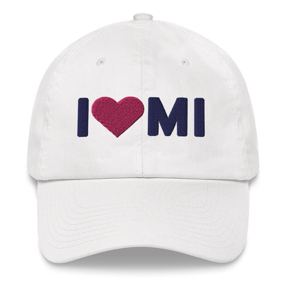 Michigan 'I ❤️ MI' Dad Hat (Rounded Swiss Font)