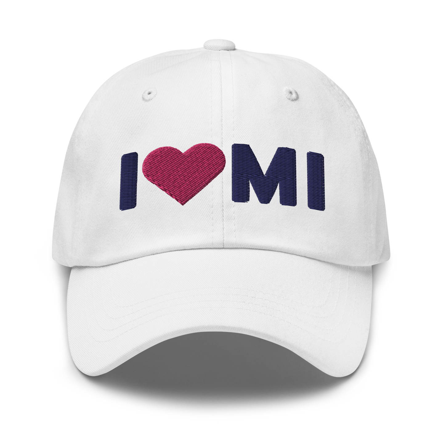 Michigan 'I ❤️ MI' Dad Hat (Rounded Swiss Font)