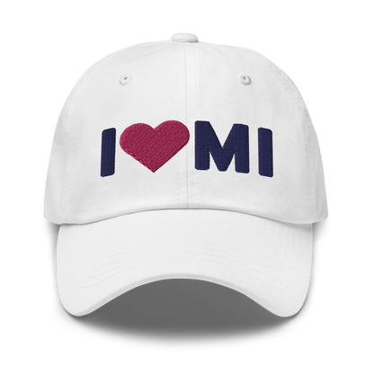 Michigan 'I ❤️ MI' Dad Hat (Rounded Swiss Font)