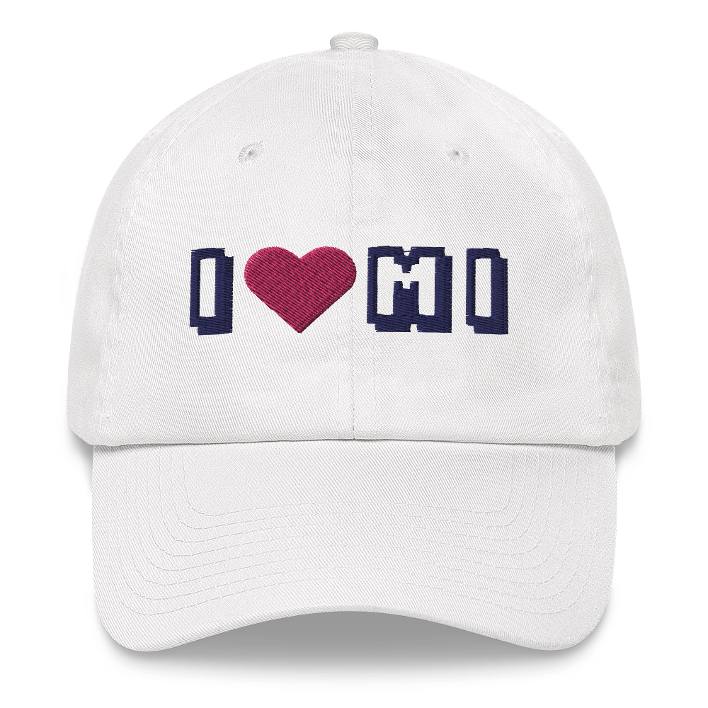 Michigan 'I ❤️ MI' Dad Hat (Arcade Font)