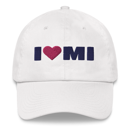 Michigan 'I ❤️ MI' Dad Hat (French Olive Font)