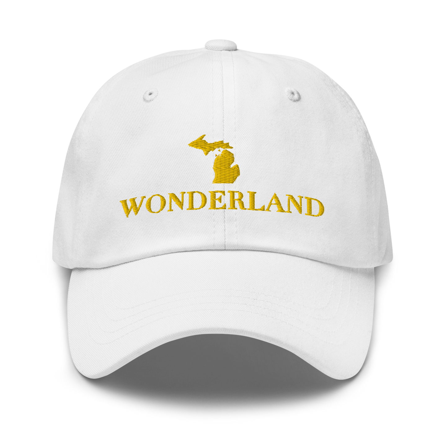 Michigan 'Wonderland' Dad Hat (Didone Font) | Gold Embroidery