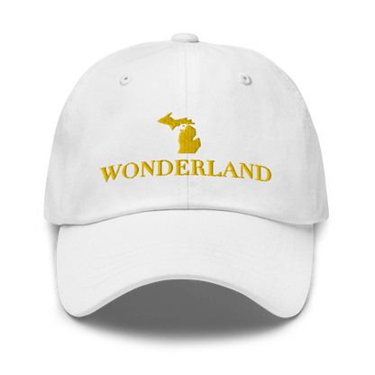 Michigan 'Wonderland' Dad Hat (Didone Font) | Gold Embroidery