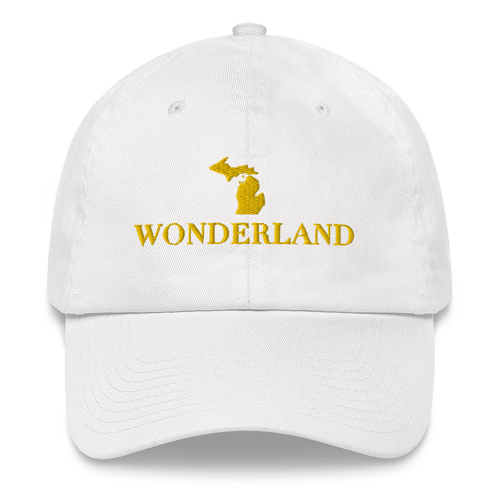 Michigan 'Wonderland' Dad Hat (Didone Font) | Gold Embroidery