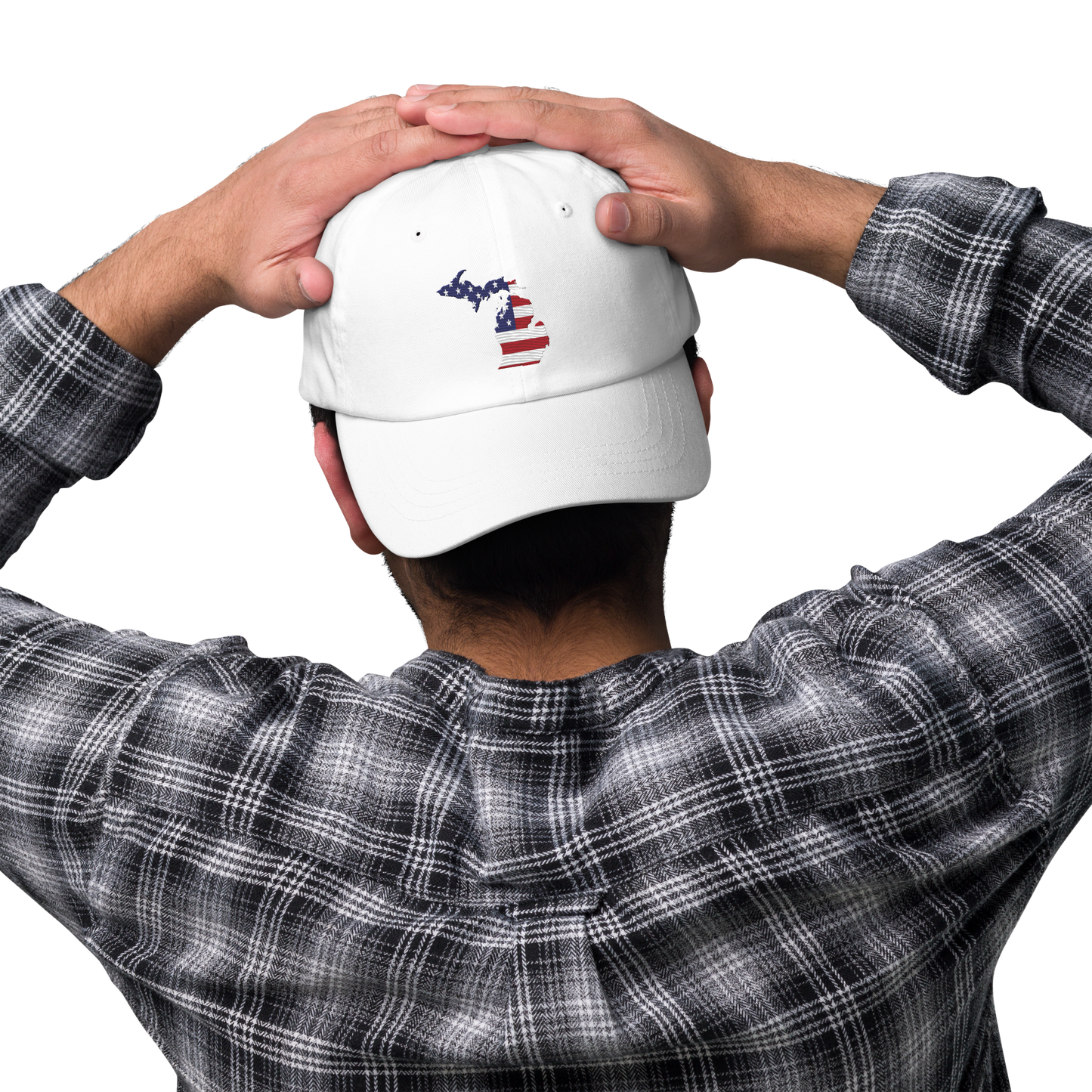 State of Michigan Dad Hat (w/ USA Flag Outline)