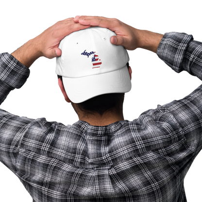 State of Michigan Dad Hat (w/ USA Flag Outline)