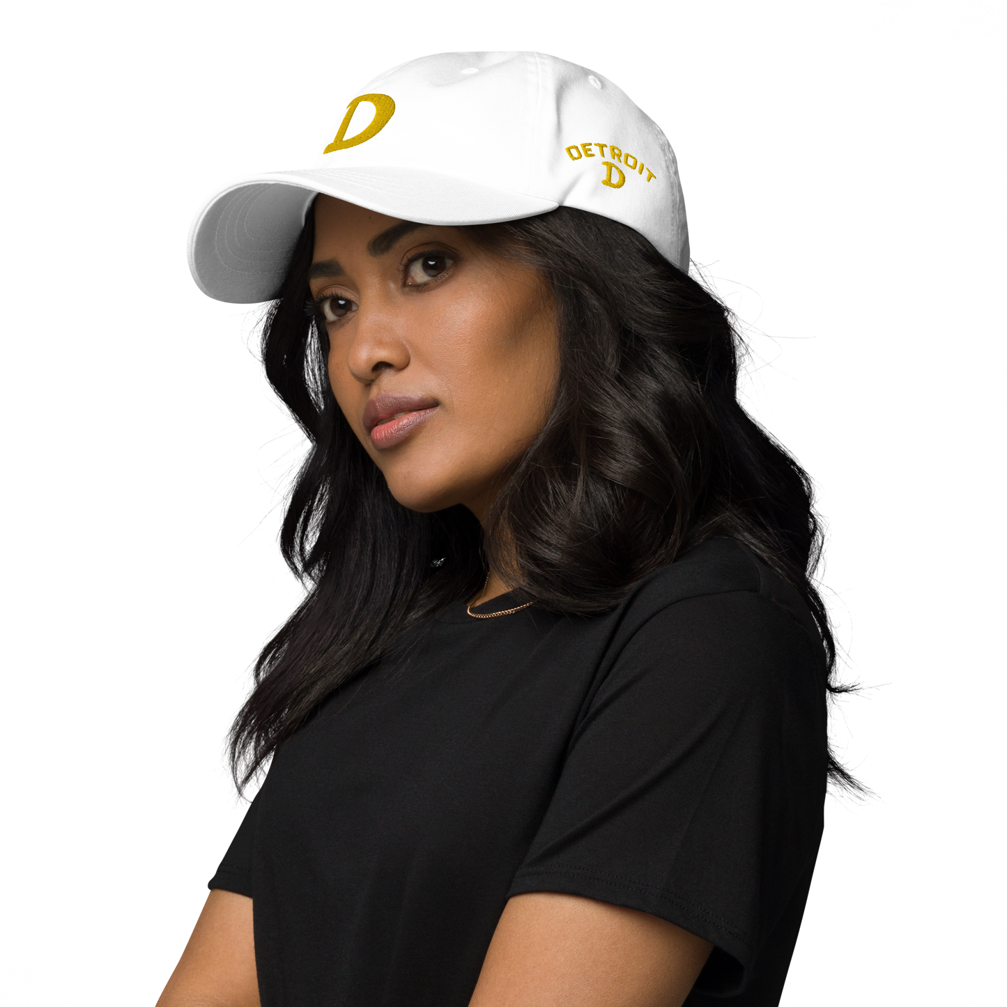 Detroit 'Old French D' Dad Hat (w/ Side Design) | Gold Embroidery