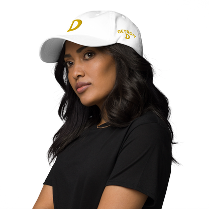 Detroit 'Old French D' Dad Hat (w/ Side Design) | Gold Embroidery