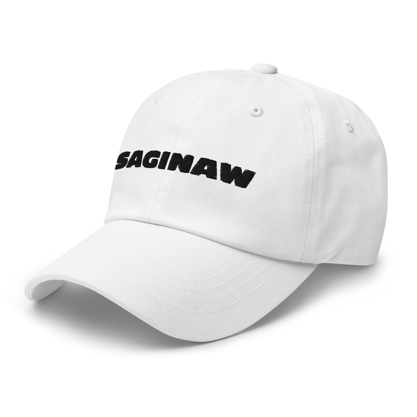 'Saginaw' Dad Hat | White/Black Embroidery