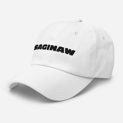 'Saginaw' Dad Hat | White/Black Embroidery