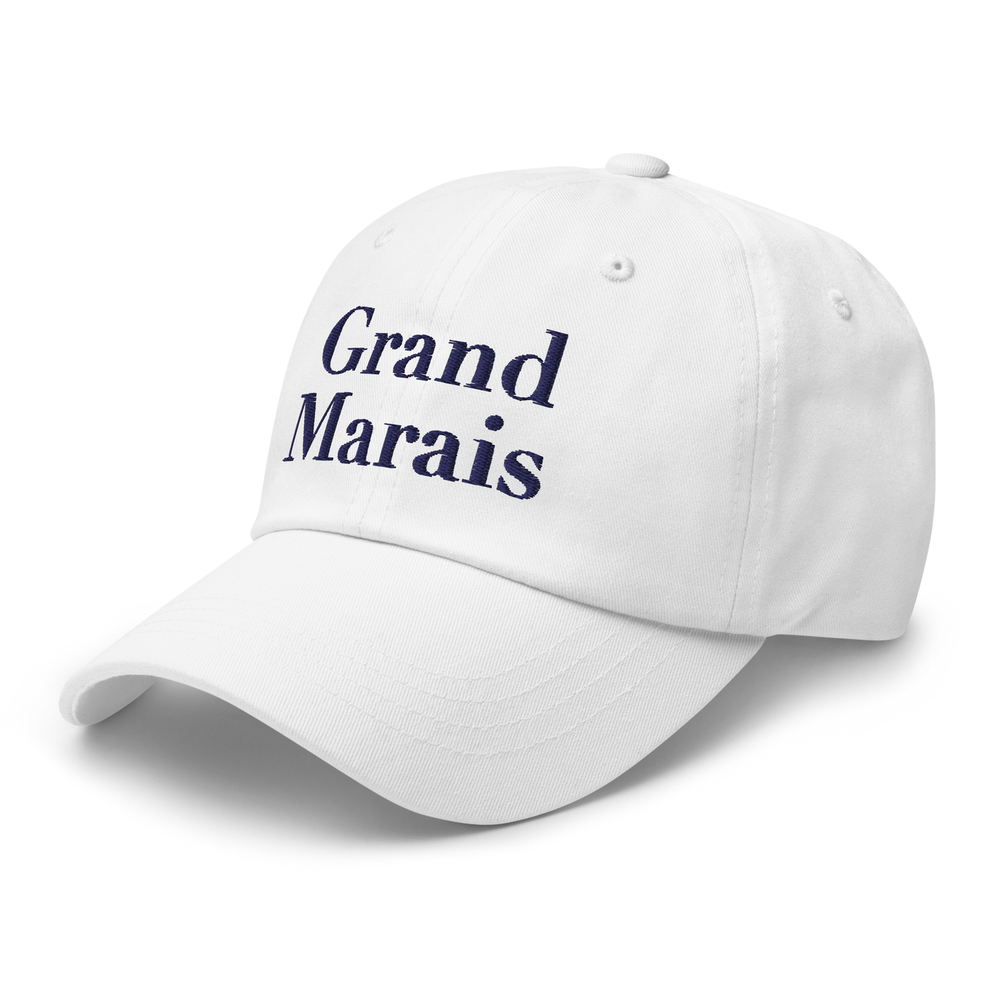 'Grand Marais' Dad Hat | White/Black Embroidery