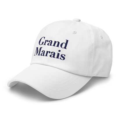 'Grand Marais' Dad Hat | White/Black Embroidery