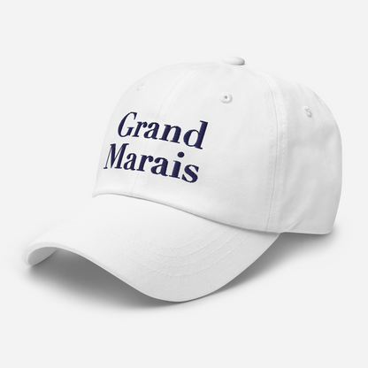 'Grand Marais' Dad Hat | White/Black Embroidery