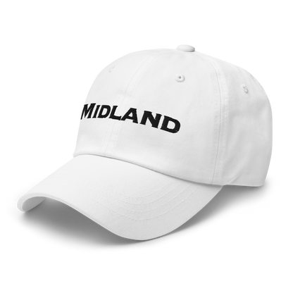 'Midland' Dad Hat | White/Black Embrodery