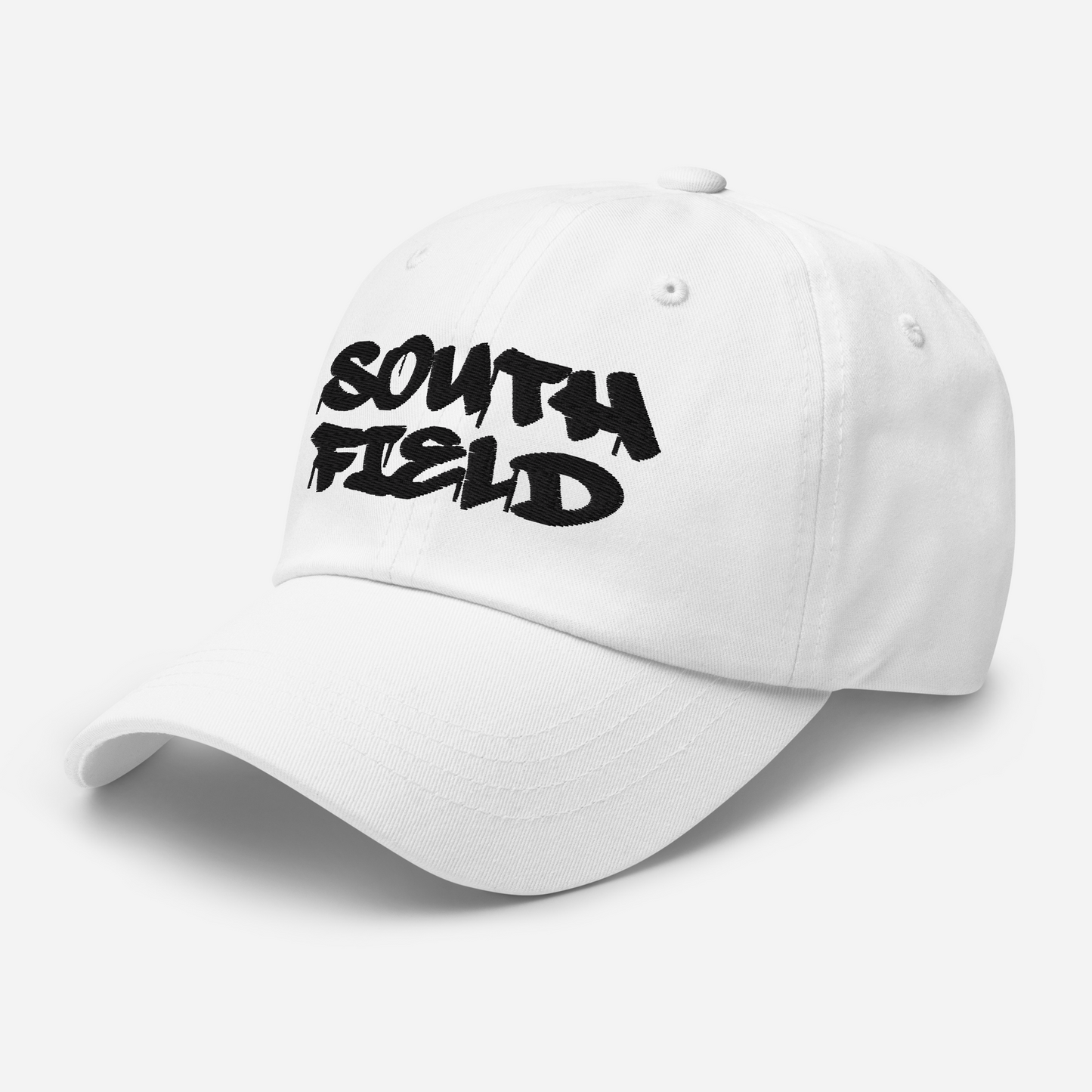 'Southfield' Dad Hat | White/Black Embroidery