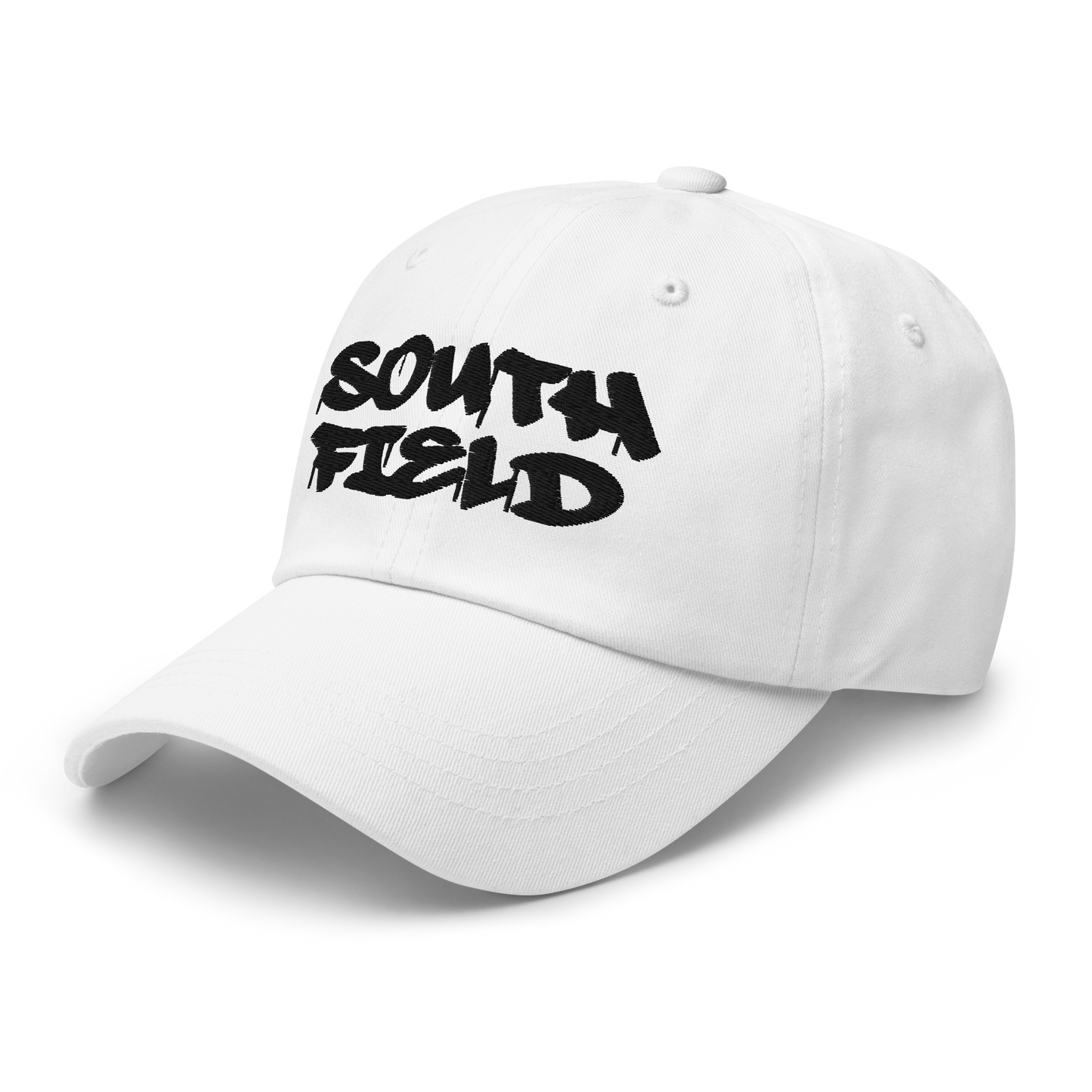 'Southfield' Dad Hat | White/Black Embroidery