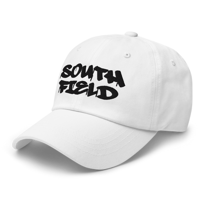 'Southfield' Dad Hat | White/Black Embroidery