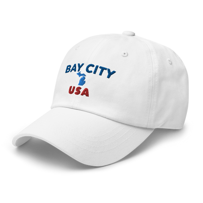 'Bay City USA' Dad Hat (w/ Michigan Outline)