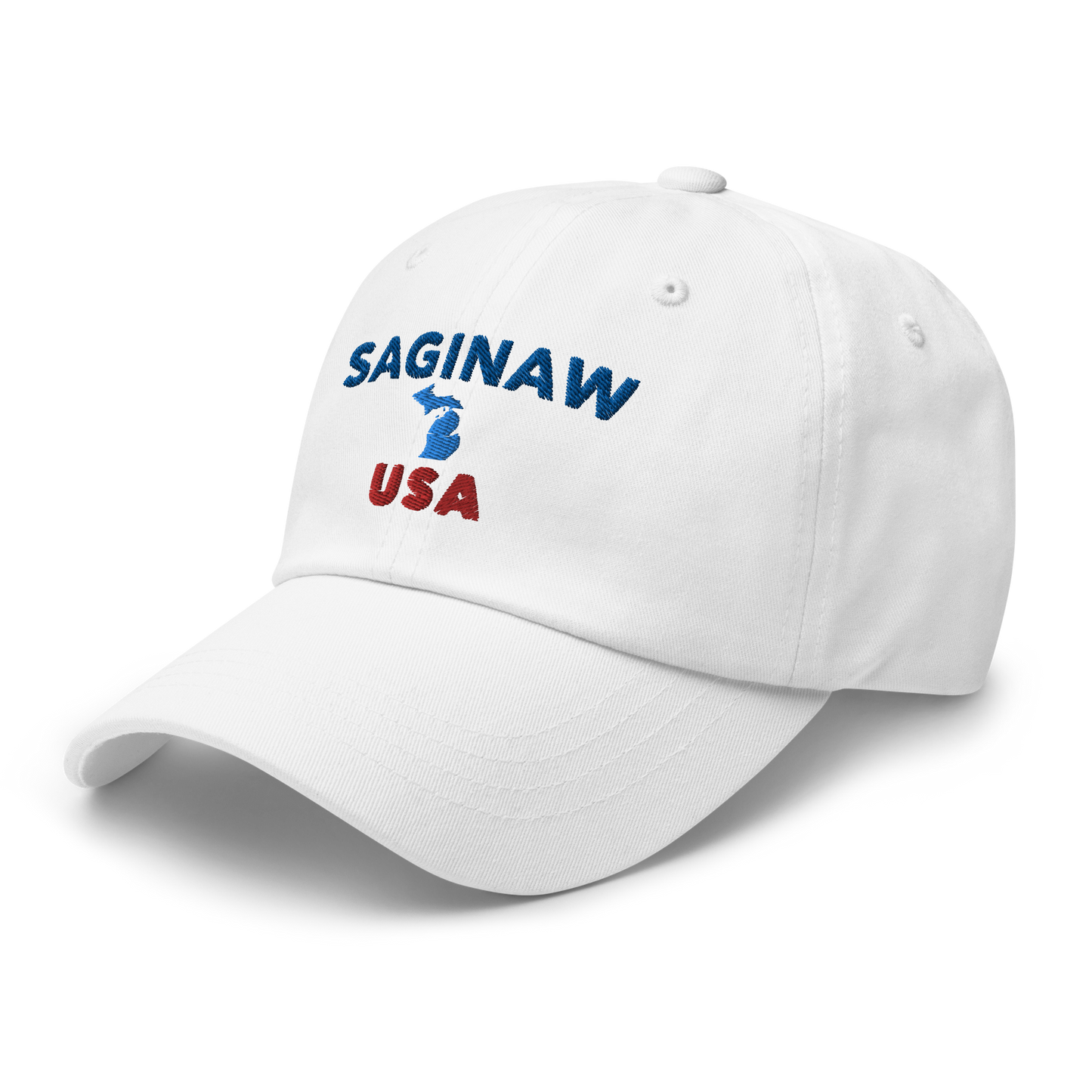 'Saginaw USA' Dad Hat (w/ Michigan Outline)