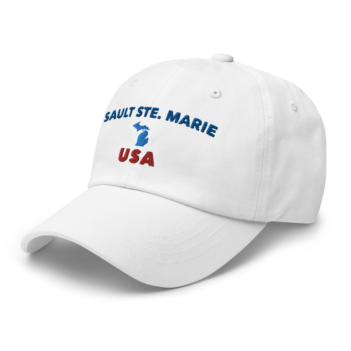 'Sault Ste. Marie USA' Dad Hat (w/ Michigan Outline)