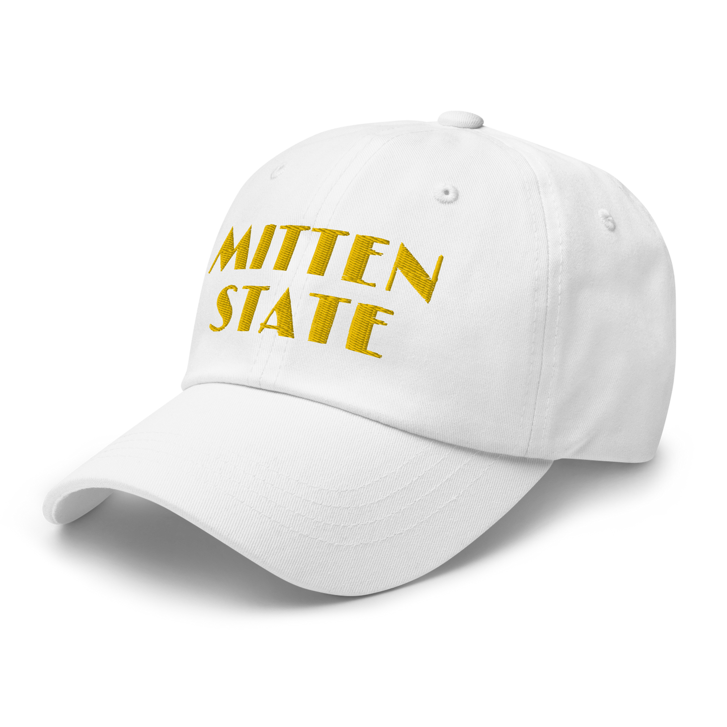 Michigan 'Mitten State' Dad Hat (Art Deco Font) | Gold Embroidery