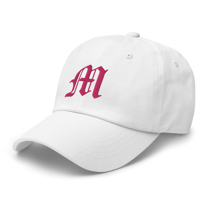 Old English 'M' Dad Hat (w/ 'Michigan' Back Design) | Pink Embroidery