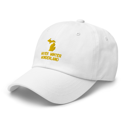 'Water Winter Wonderland' Dad Hat (w/ Michigan Outline) | Gold Embroidery