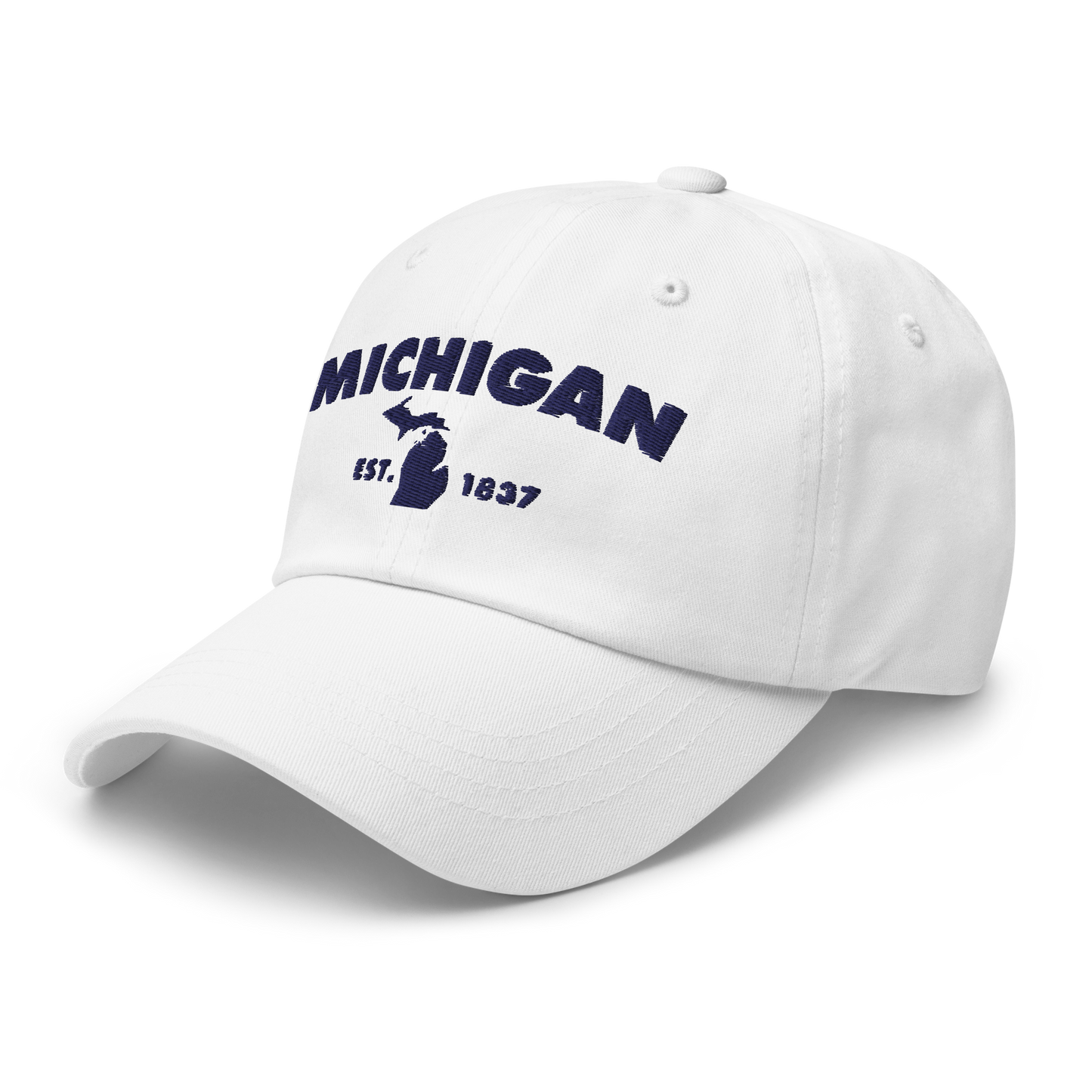 'Michigan EST 1837' Dad Hat (Geometric Sans Font)