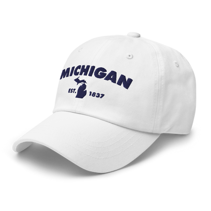 'Michigan EST 1837' Dad Hat (Geometric Sans Font)