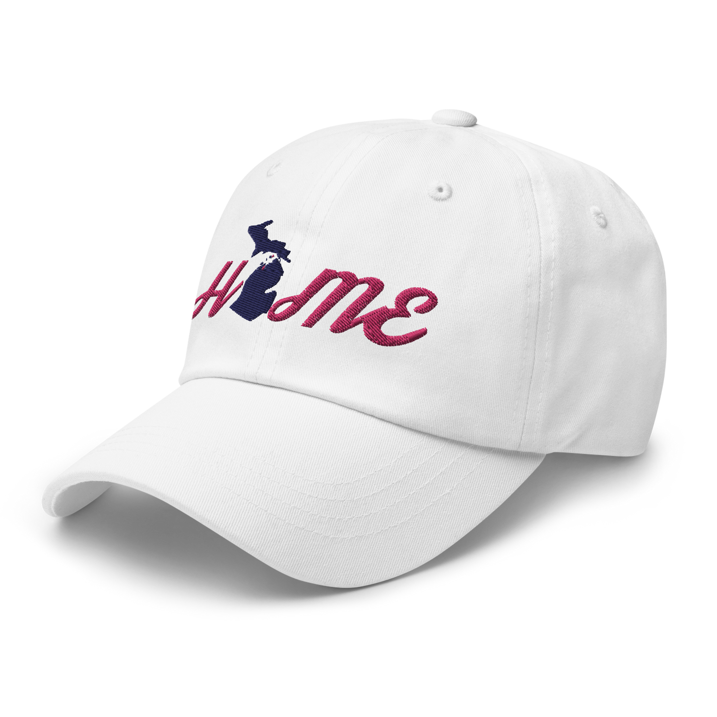 Michigan 'Home' Dad Hat (Script Font) | Pink Embroidery