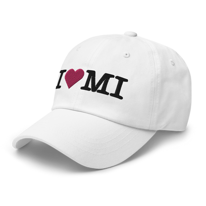 Michigan 'I ❤️ MI' Dad Hat (Typewriter Font)