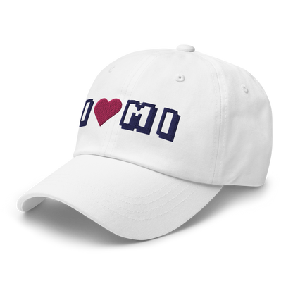 Michigan 'I ❤️ MI' Dad Hat (Arcade Font)