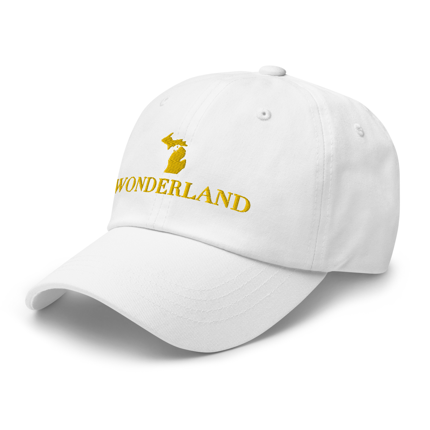 Michigan 'Wonderland' Dad Hat (Didone Font) | Gold Embroidery