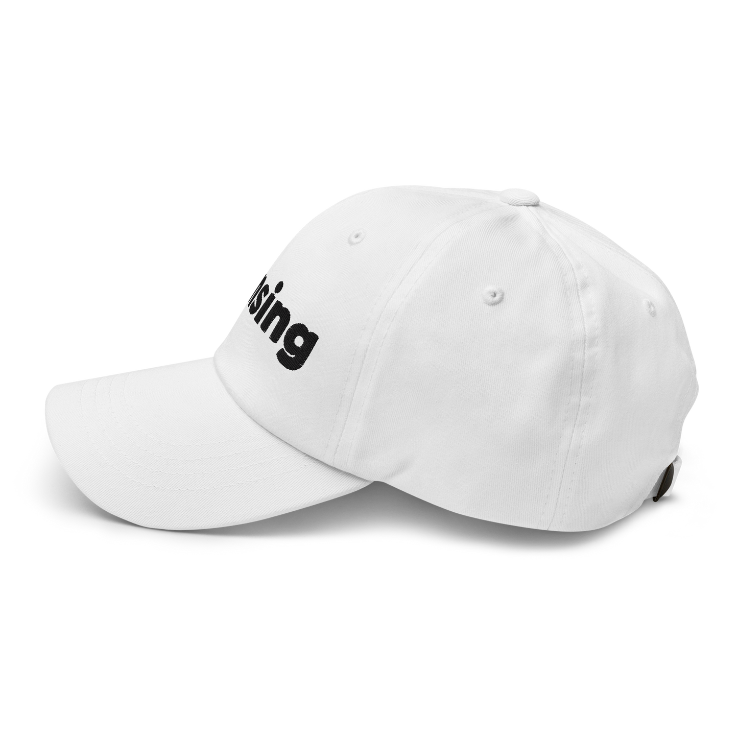 'Lansing' Dad Hat | White/Black Embroidery