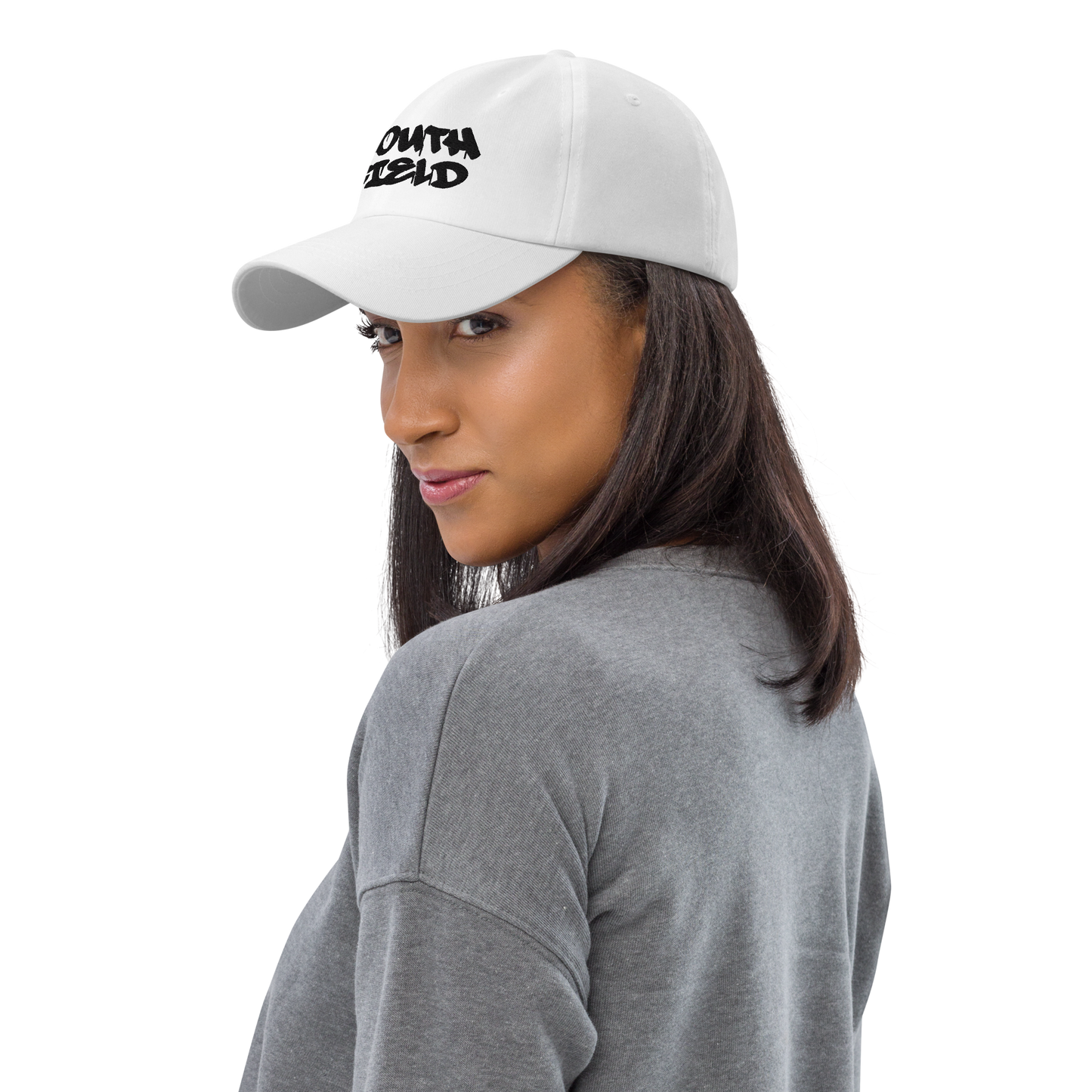 'Southfield' Dad Hat | White/Black Embroidery