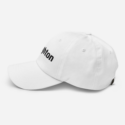 'Houghton' Dad Hat | White/Black Embroidery