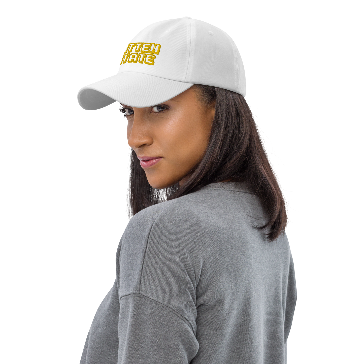 Michigan 'Mitten State' Dad Hat (Arcade Font) | Gold Embroidery