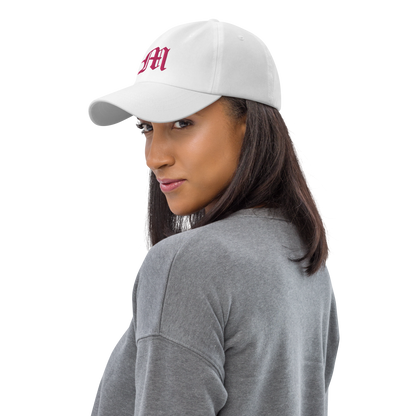 Old English 'M' Dad Hat (w/ 'Michigan' Back Design) | Pink Embroidery