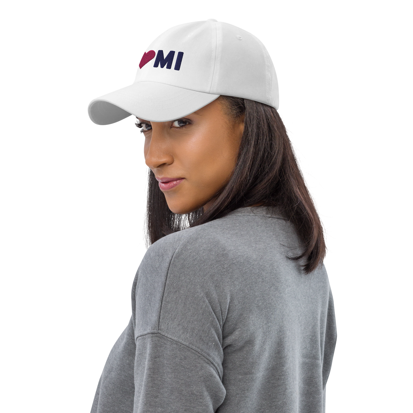 Michigan 'I ❤️ MI' Dad Hat (Rounded Swiss Font)