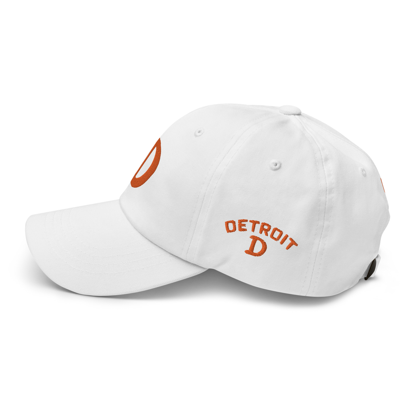 Detroit 'Old French D' Dad Hat (w/ Side Design) | Orange Embroidery