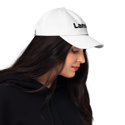 'Lansing' Dad Hat | White/Black Embroidery