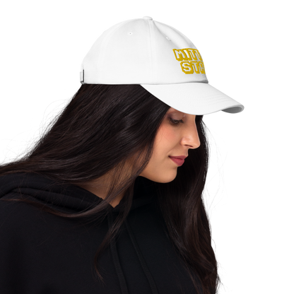 Michigan 'Mitten State' Dad Hat (Arcade Font) | Gold Embroidery